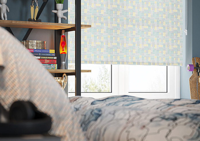 Watercolour Triangles, Lemon Zest - Twist&Fit Roller Blind - Image 5